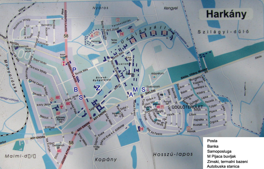 morahalom banja mapa Madjarska banja Harkanj (Harkany) sa velikim termalnim bazenima morahalom banja mapa