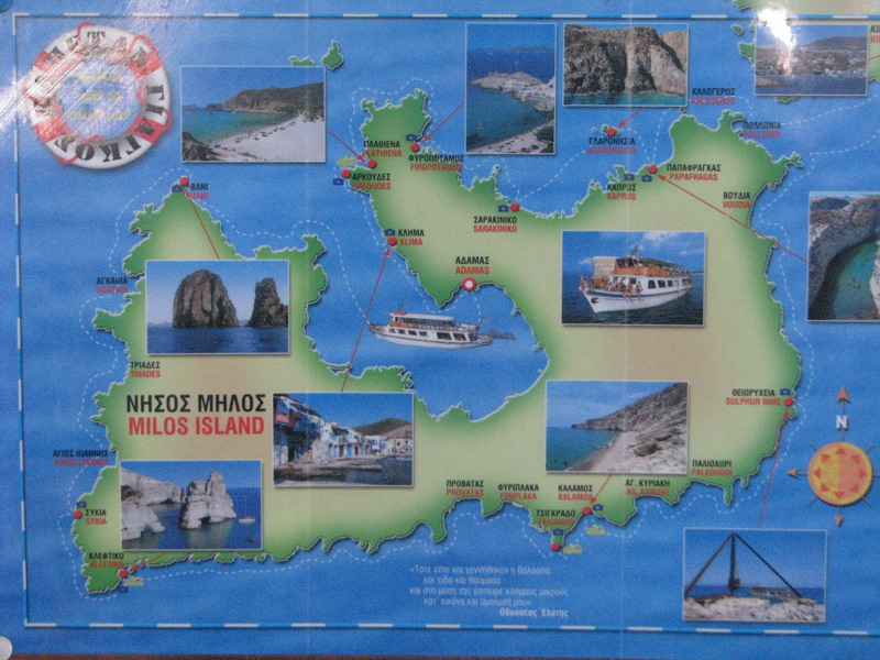 Grcka ostrvo Milos mapa